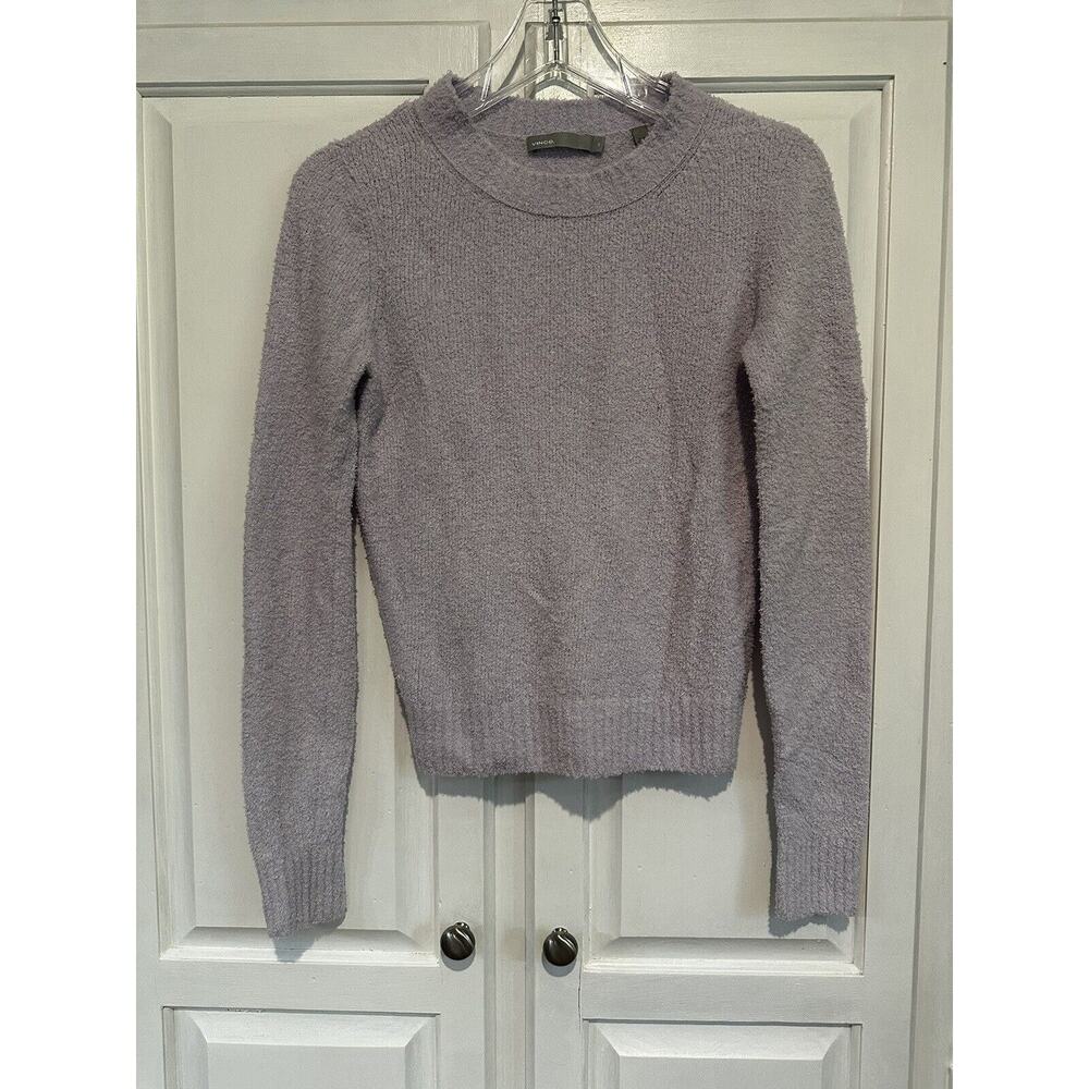 Vince Women's Lavender Purple Crew Neck Fuzzy Pullover Sweater Size Xsmall
